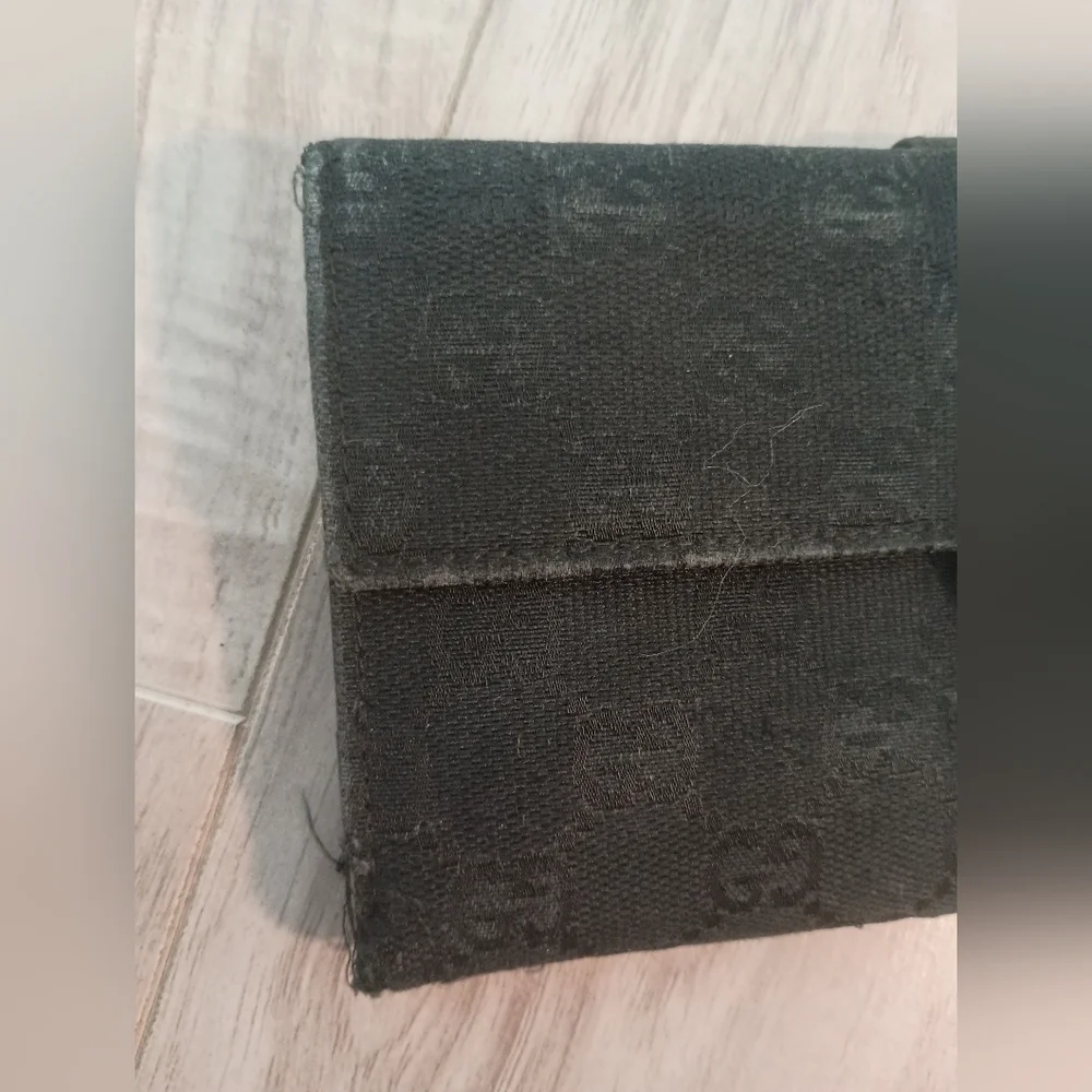 Gucci Authentic Men Eclipse Long Wallet GG Canvas Leather Black Made in Italy